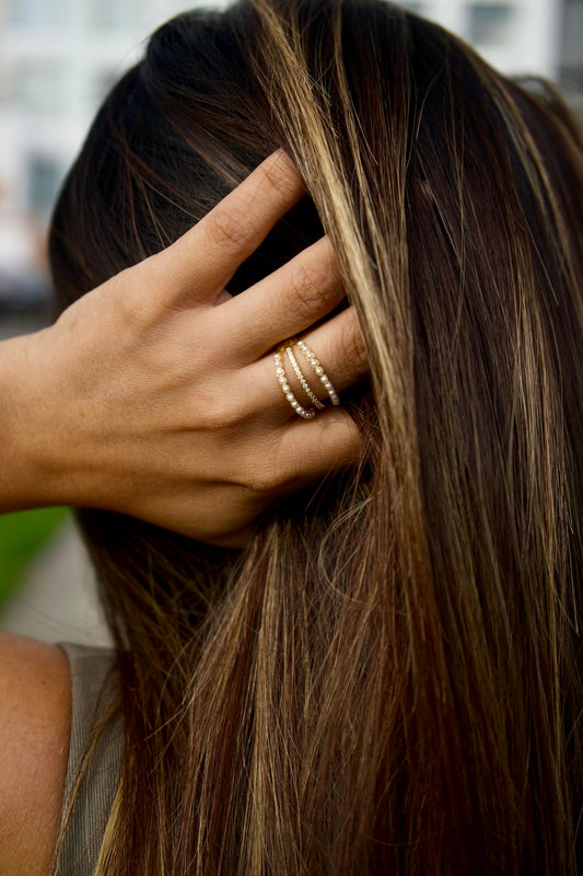 Anillo Triple Perlado