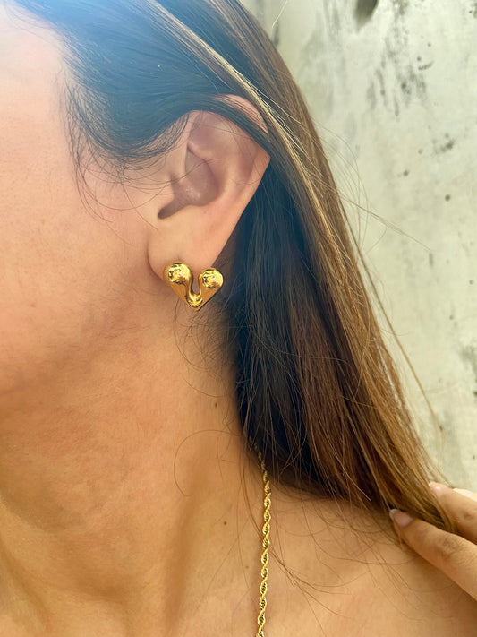 Aretes Corazón chunky