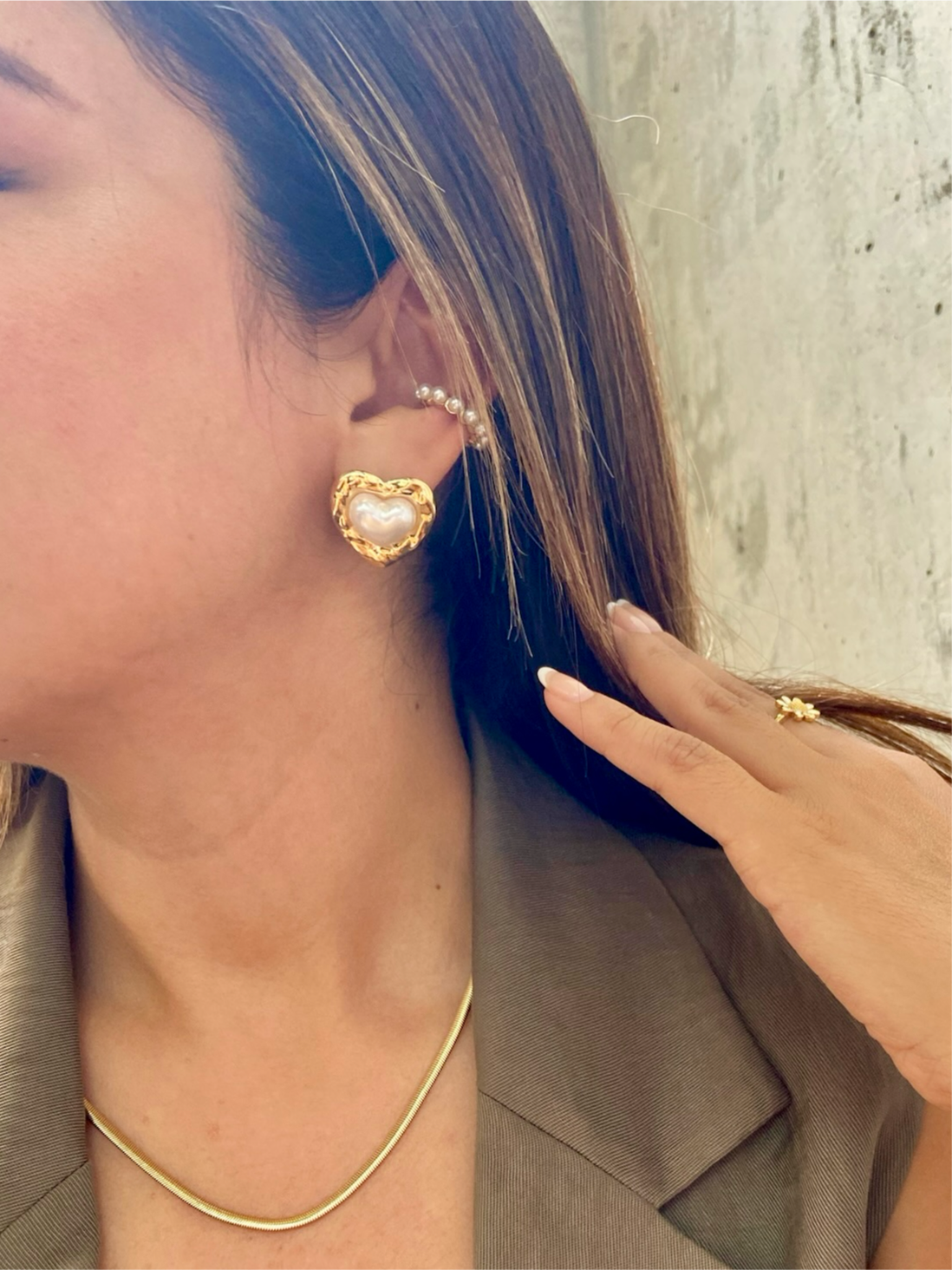 Aretes Corazón Nácar