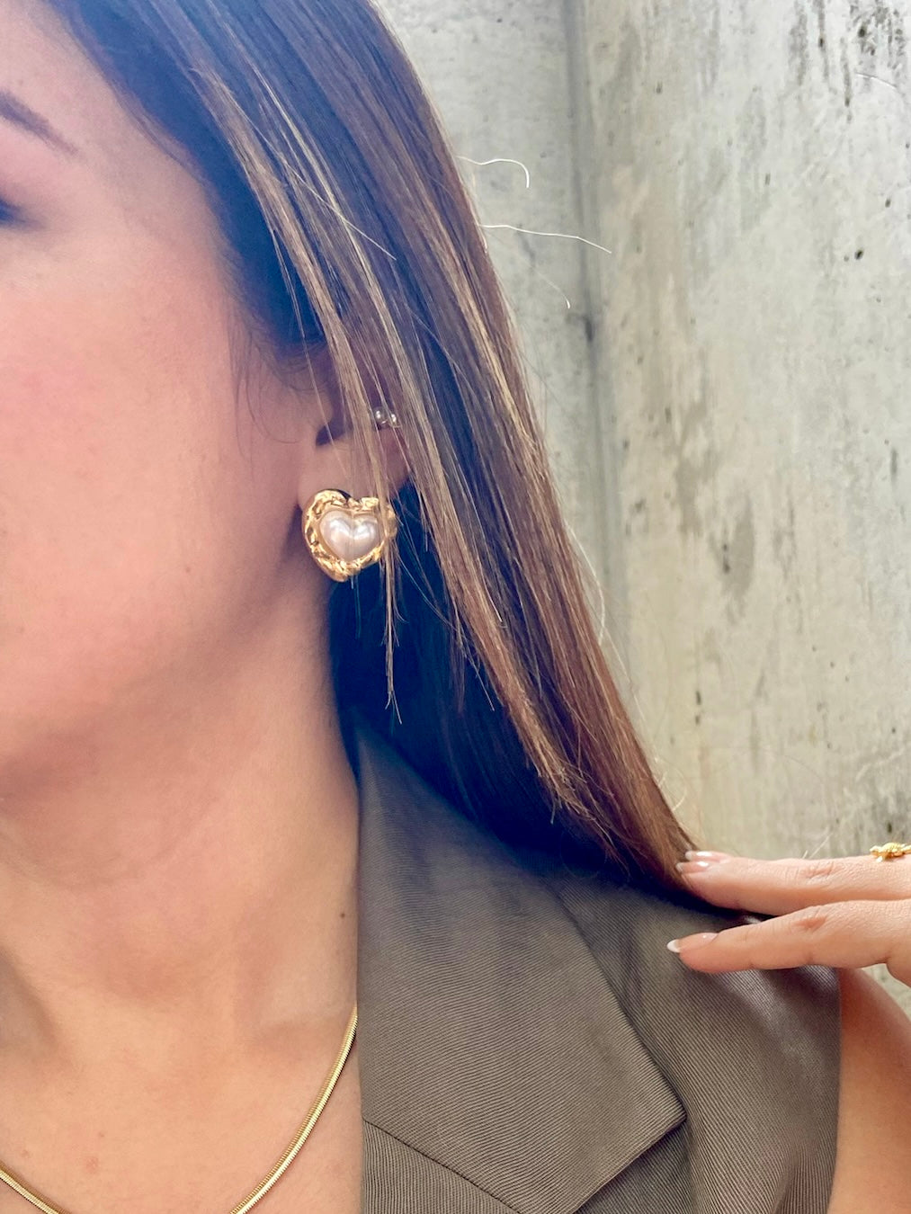 Aretes Corazón Nácar