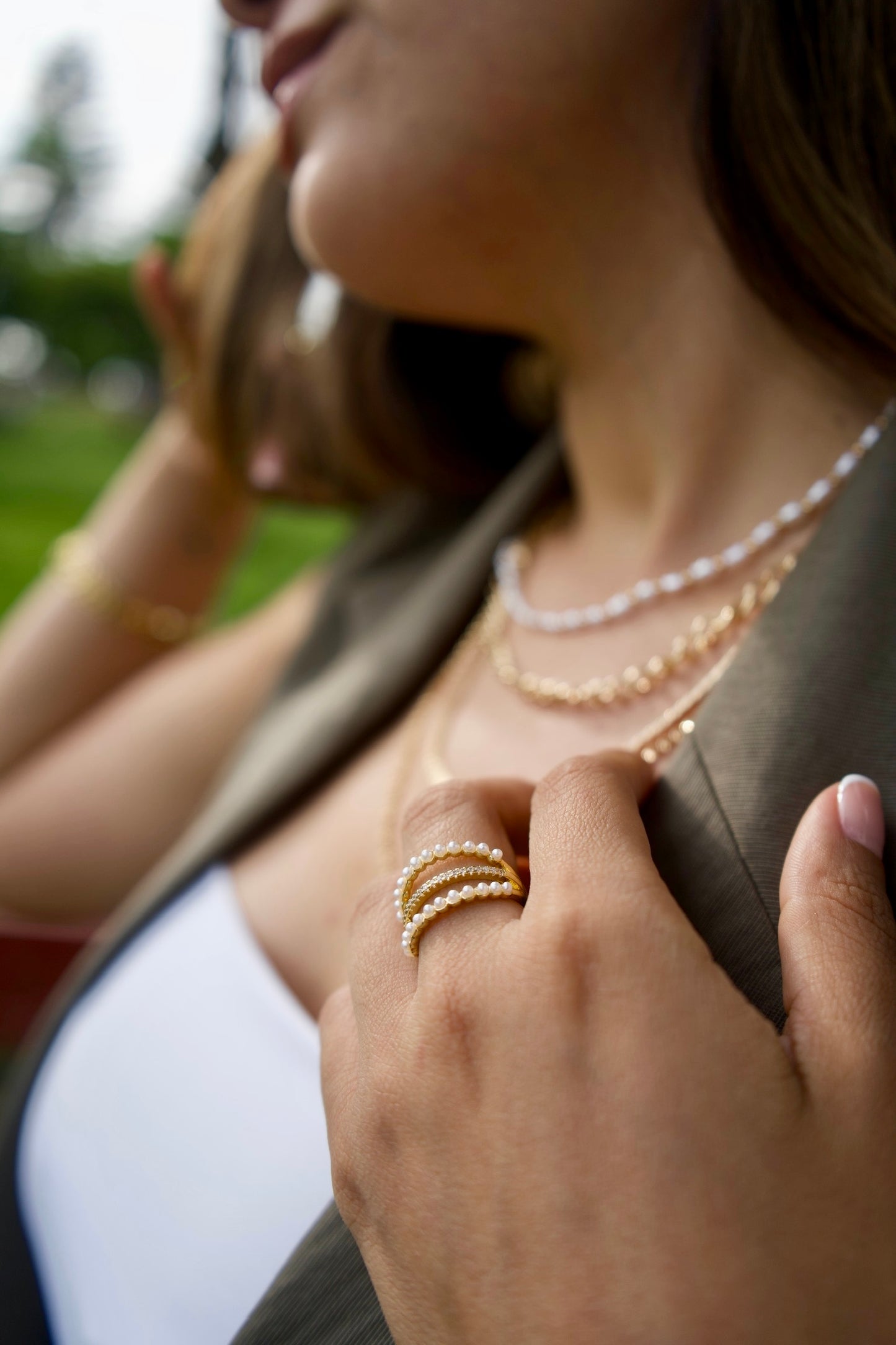 Anillo Triple Perlado