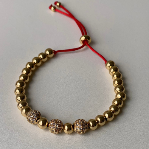 Pulsera Perlas-rojo